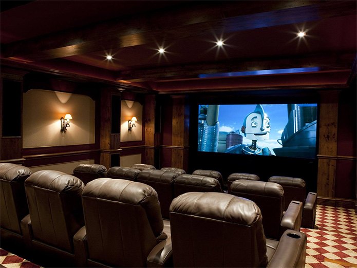 Home Theater Playing Movie